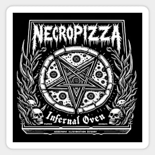 Necro Pizza - Infernal Oven - Black Metal Pentagram Magnet